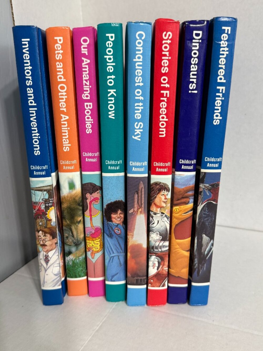 Childcraft Annual Book Lot 1983 Thru 1995 (8 books in total) Hardcover Vintage